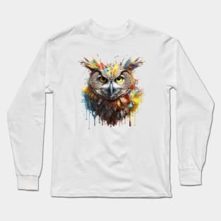 Owl Splash Art: Enchanting Fantasy Illustration #2 Long Sleeve T-Shirt